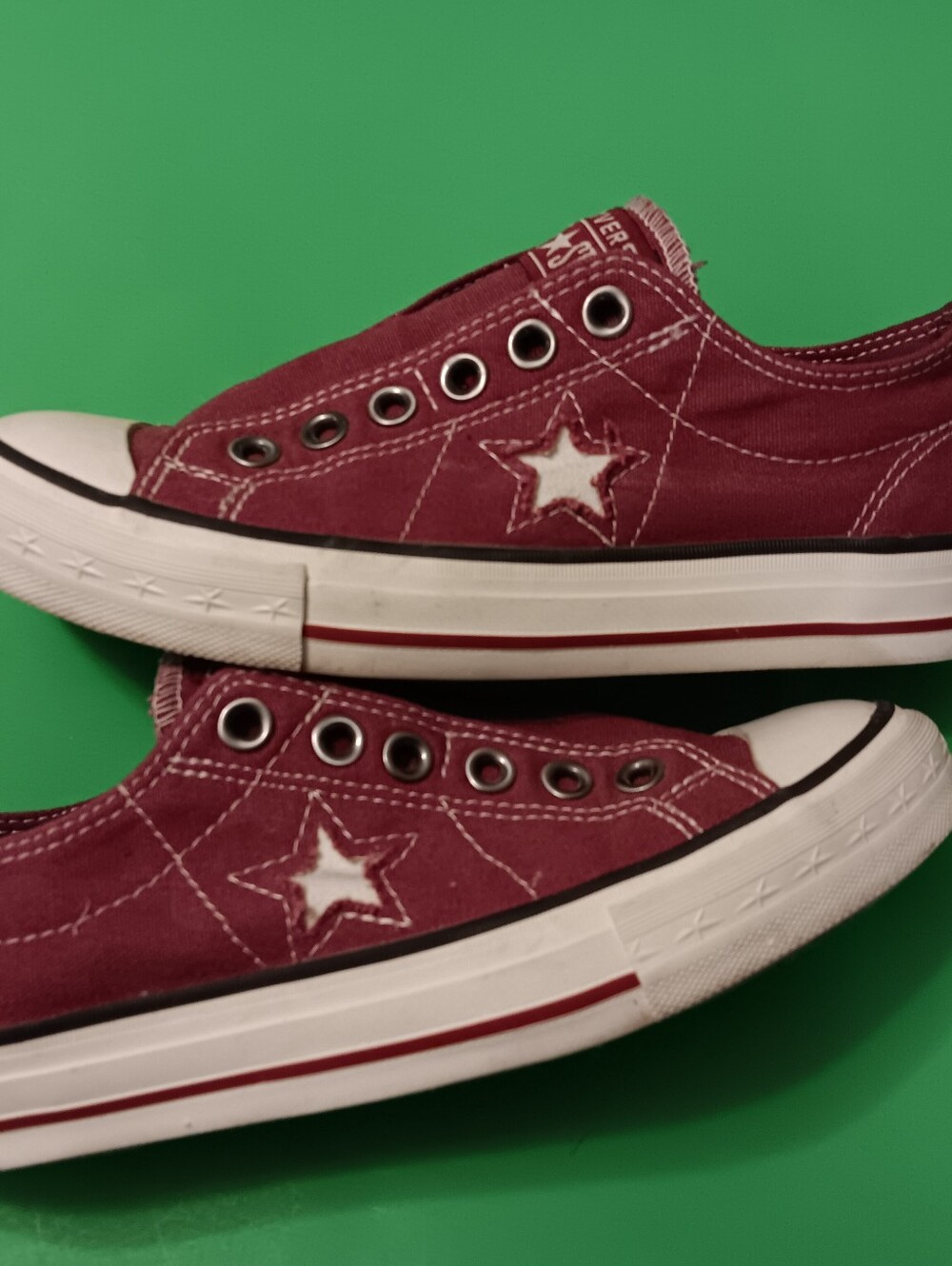 Converse One Star Sneakers/Shoes Preowned Burgundy Color Women's Size 7 - Picture 7 of 12